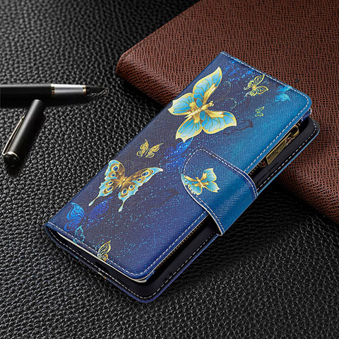 Handytasche Stand Schutzhülle Flip Leder Hülle Modisch Muster BF3 für Xiaomi Redmi Note 10 Pro Max Blau