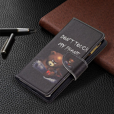 Handytasche Stand Schutzhülle Flip Leder Hülle Modisch Muster BF3 für Xiaomi Redmi Note 10 Pro Max Dunkelgrau