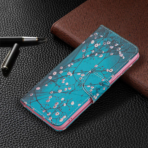 Handytasche Stand Schutzhülle Flip Leder Hülle Modisch Muster BF4 für Xiaomi Redmi Note 10 Pro Max Cyan