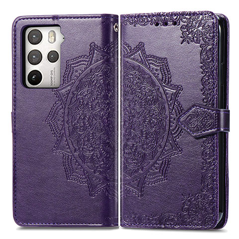 Handytasche Stand Schutzhülle Flip Leder Hülle Modisch Muster für HTC U23 5G Violett