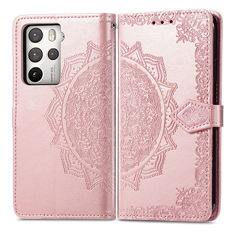 Handytasche Stand Schutzhülle Flip Leder Hülle Modisch Muster für HTC U23 Pro 5G Rosegold