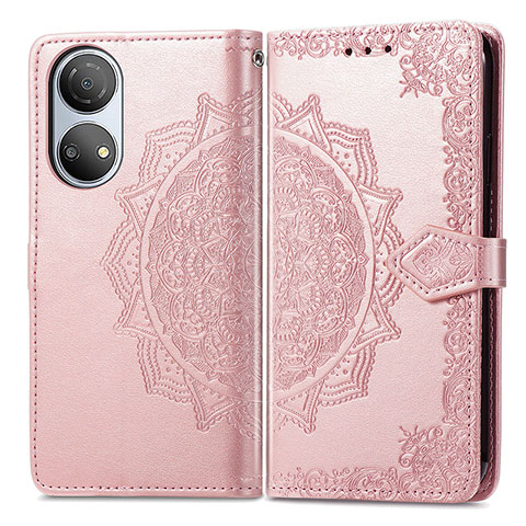 Handytasche Stand Schutzhülle Flip Leder Hülle Modisch Muster für Huawei Honor X7 Rosegold