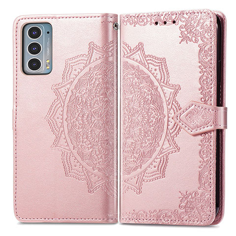 Handytasche Stand Schutzhülle Flip Leder Hülle Modisch Muster für Motorola Moto Edge 20 5G Rosegold