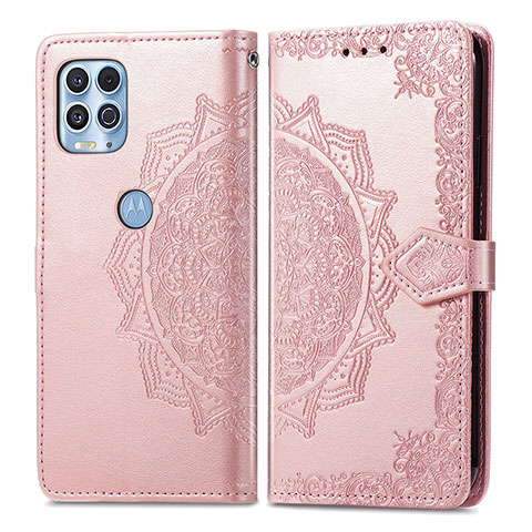 Handytasche Stand Schutzhülle Flip Leder Hülle Modisch Muster für Motorola Moto Edge S 5G Rosegold