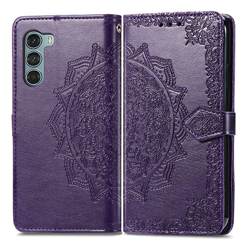 Handytasche Stand Schutzhülle Flip Leder Hülle Modisch Muster für Motorola Moto Edge S30 5G Violett