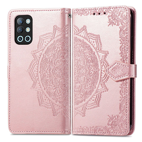 Handytasche Stand Schutzhülle Flip Leder Hülle Modisch Muster für OnePlus 9R 5G Rosegold