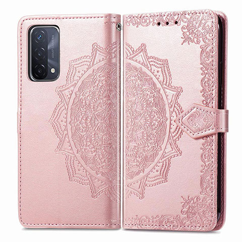 Handytasche Stand Schutzhülle Flip Leder Hülle Modisch Muster für OnePlus Nord N200 5G Rosegold