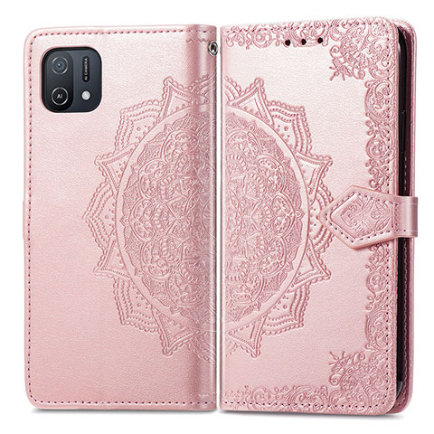 Handytasche Stand Schutzhülle Flip Leder Hülle Modisch Muster für Oppo A16e Rosegold