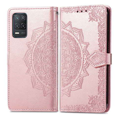 Handytasche Stand Schutzhülle Flip Leder Hülle Modisch Muster für Realme 9 5G India Rosegold