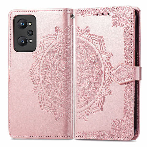 Handytasche Stand Schutzhülle Flip Leder Hülle Modisch Muster für Realme GT Neo 3T 5G Rosegold