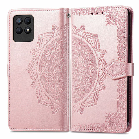 Handytasche Stand Schutzhülle Flip Leder Hülle Modisch Muster für Realme Narzo 50 4G Rosegold