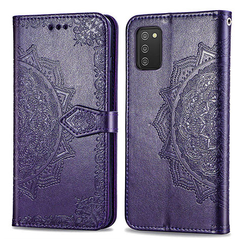 Handytasche Stand Schutzhülle Flip Leder Hülle Modisch Muster für Samsung Galaxy A02s Violett