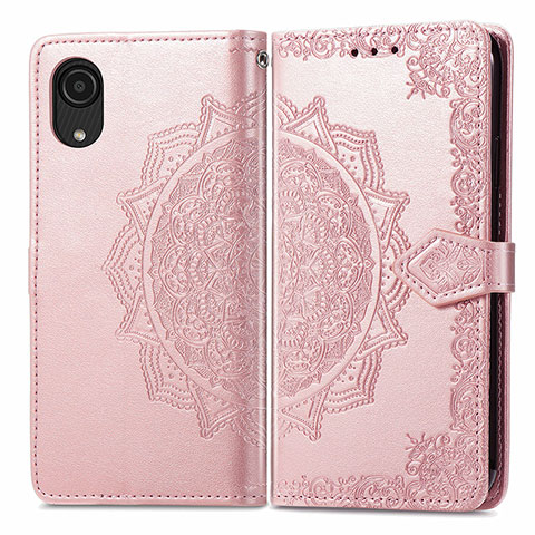 Handytasche Stand Schutzhülle Flip Leder Hülle Modisch Muster für Samsung Galaxy A03 Core Rosegold