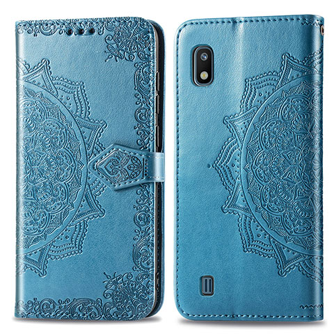 Handytasche Stand Schutzhülle Flip Leder Hülle Modisch Muster für Samsung Galaxy A10 Blau