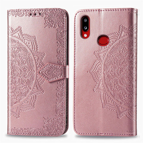 Handytasche Stand Schutzhülle Flip Leder Hülle Modisch Muster für Samsung Galaxy A10s Rosegold