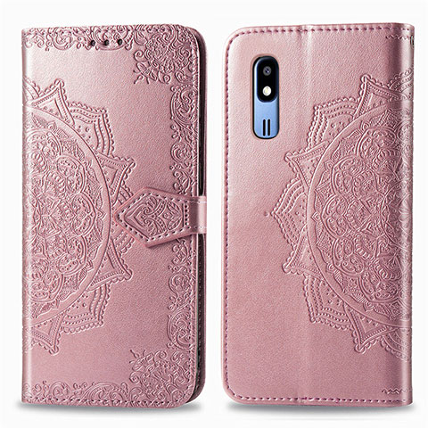 Handytasche Stand Schutzhülle Flip Leder Hülle Modisch Muster für Samsung Galaxy A2 Core A260F A260G Rosegold