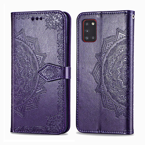 Handytasche Stand Schutzhülle Flip Leder Hülle Modisch Muster für Samsung Galaxy A31 Violett