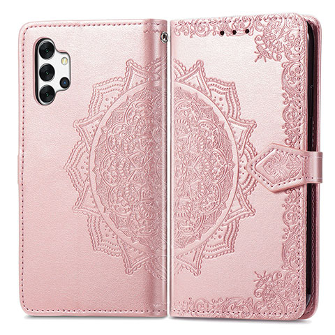 Handytasche Stand Schutzhülle Flip Leder Hülle Modisch Muster für Samsung Galaxy A32 5G Rosegold