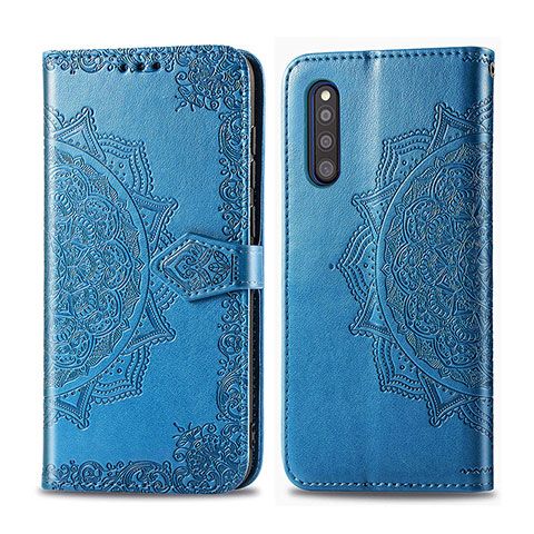 Handytasche Stand Schutzhülle Flip Leder Hülle Modisch Muster für Samsung Galaxy A41 SC-41A Blau