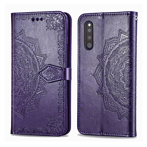 Handytasche Stand Schutzhülle Flip Leder Hülle Modisch Muster für Samsung Galaxy A41 SC-41A Violett