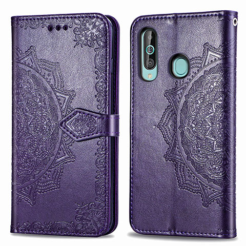 Handytasche Stand Schutzhülle Flip Leder Hülle Modisch Muster für Samsung Galaxy A60 Violett