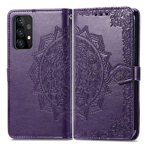 Handytasche Stand Schutzhülle Flip Leder Hülle Modisch Muster für Samsung Galaxy A72 5G Violett