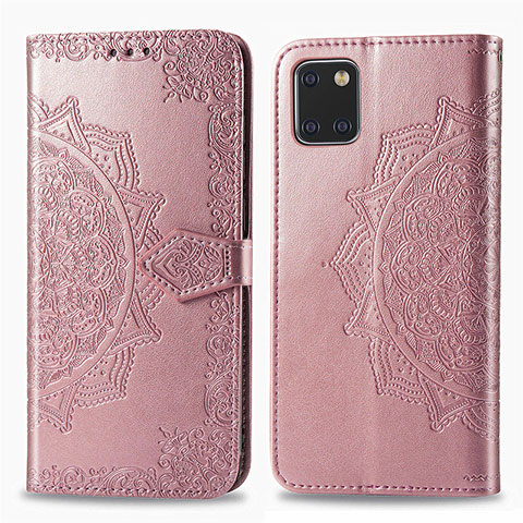 Handytasche Stand Schutzhülle Flip Leder Hülle Modisch Muster für Samsung Galaxy A81 Rosegold