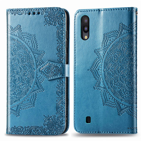 Handytasche Stand Schutzhülle Flip Leder Hülle Modisch Muster für Samsung Galaxy M10 Blau