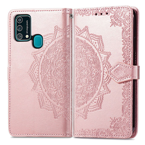 Handytasche Stand Schutzhülle Flip Leder Hülle Modisch Muster für Samsung Galaxy M21s Rosegold