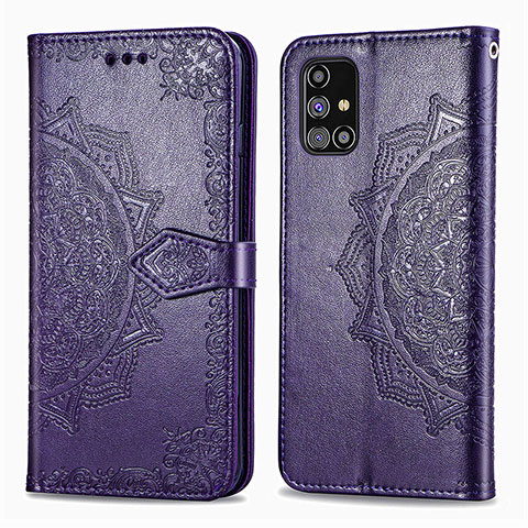 Handytasche Stand Schutzhülle Flip Leder Hülle Modisch Muster für Samsung Galaxy M31s Violett