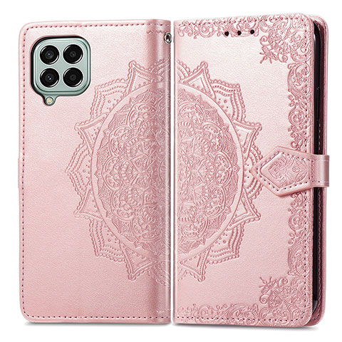 Handytasche Stand Schutzhülle Flip Leder Hülle Modisch Muster für Samsung Galaxy M33 5G Rosegold