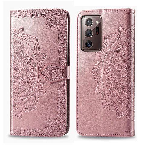 Handytasche Stand Schutzhülle Flip Leder Hülle Modisch Muster für Samsung Galaxy Note 20 Ultra 5G Rosegold