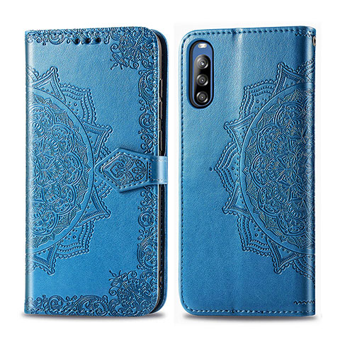 Handytasche Stand Schutzhülle Flip Leder Hülle Modisch Muster für Sony Xperia L4 Blau