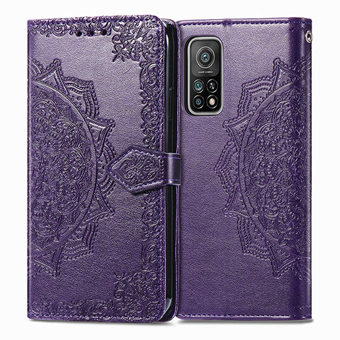 Handytasche Stand Schutzhülle Flip Leder Hülle Modisch Muster für Xiaomi Mi 10T 5G Violett