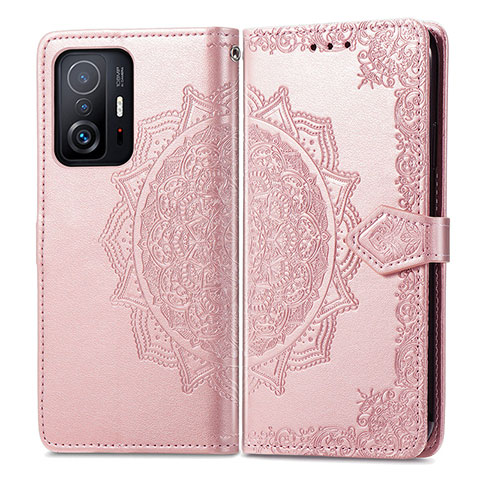 Handytasche Stand Schutzhülle Flip Leder Hülle Modisch Muster für Xiaomi Mi 11T 5G Rosegold