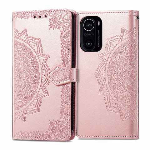 Handytasche Stand Schutzhülle Flip Leder Hülle Modisch Muster für Xiaomi Mi 11X 5G Rosegold