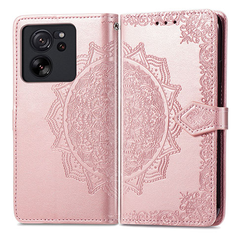 Handytasche Stand Schutzhülle Flip Leder Hülle Modisch Muster für Xiaomi Mi 13T 5G Rosegold