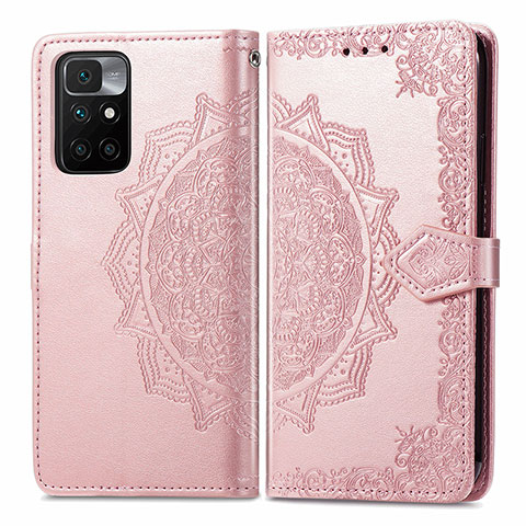 Handytasche Stand Schutzhülle Flip Leder Hülle Modisch Muster für Xiaomi Redmi 10 4G Rosegold