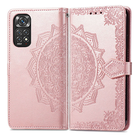 Handytasche Stand Schutzhülle Flip Leder Hülle Modisch Muster für Xiaomi Redmi Note 11 Pro 5G Rosegold