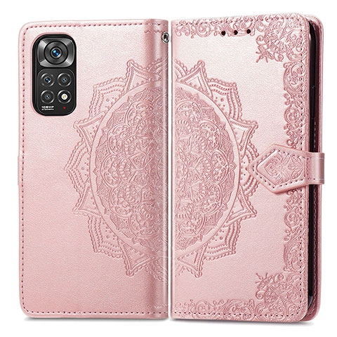 Handytasche Stand Schutzhülle Flip Leder Hülle Modisch Muster für Xiaomi Redmi Note 12 Pro 4G Rosegold