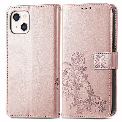 Handytasche Stand Schutzhülle Flip Leder Hülle Modisch Muster H03 für Apple iPhone 13 Mini Rosegold