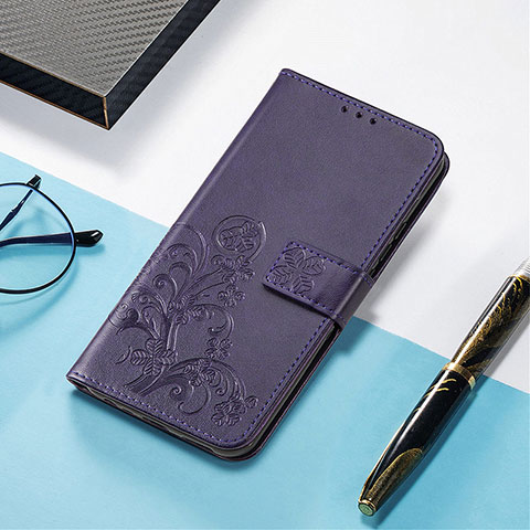 Handytasche Stand Schutzhülle Flip Leder Hülle Modisch Muster H04 für Apple iPhone 14 Violett