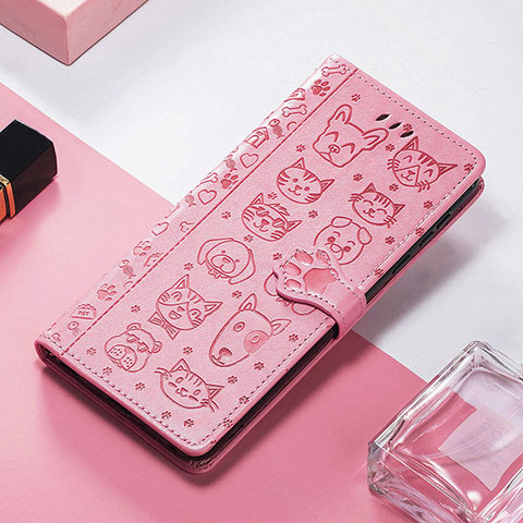 Handytasche Stand Schutzhülle Flip Leder Hülle Modisch Muster H12 für Apple iPhone 15 Rosa