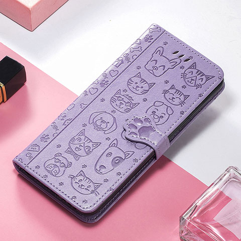 Handytasche Stand Schutzhülle Flip Leder Hülle Modisch Muster H12 für Apple iPhone 15 Violett