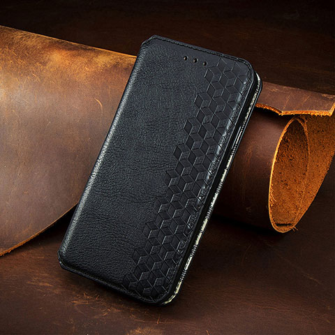 Handytasche Stand Schutzhülle Flip Leder Hülle Modisch Muster H14 für Apple iPhone 14 Schwarz