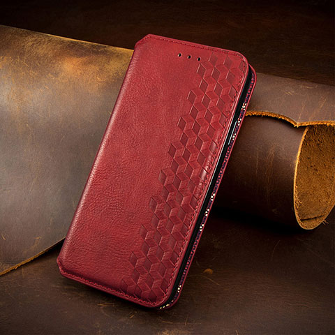 Handytasche Stand Schutzhülle Flip Leder Hülle Modisch Muster H14 für Apple iPhone 15 Rot