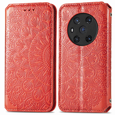 Handytasche Stand Schutzhülle Flip Leder Hülle Modisch Muster S01D für Huawei Honor Magic3 5G Rot