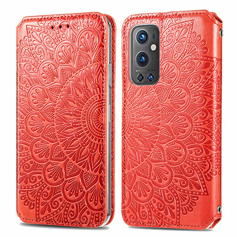 Handytasche Stand Schutzhülle Flip Leder Hülle Modisch Muster S01D für OnePlus 9 Pro 5G Rot