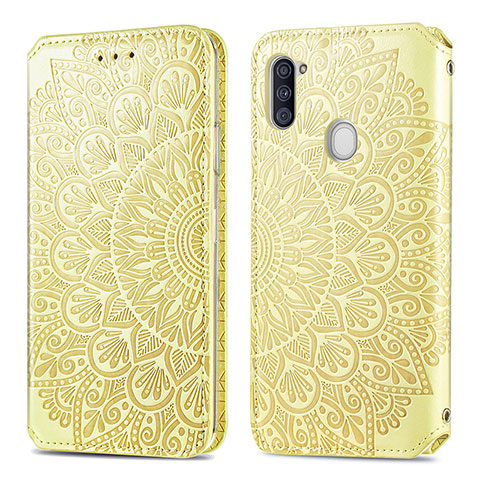 Handytasche Stand Schutzhülle Flip Leder Hülle Modisch Muster S01D für Samsung Galaxy A11 Gold