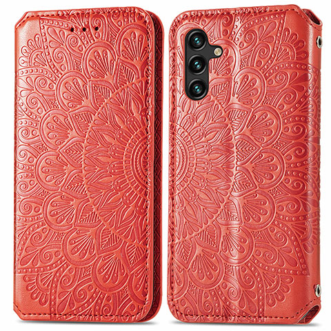 Handytasche Stand Schutzhülle Flip Leder Hülle Modisch Muster S01D für Samsung Galaxy A13 5G Rot